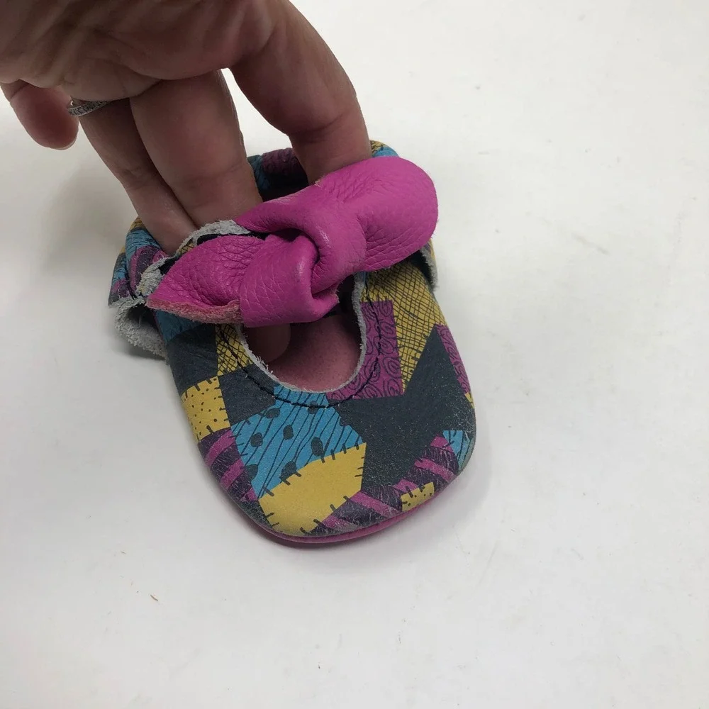 Freshly Picked Patchwork Sally Moccasins Baby 2 Infant Pink Disney  Leather
